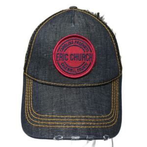 Eric Church Trucker Hat Gray One Size Denim Snapback Mesh Carolina Patch Music